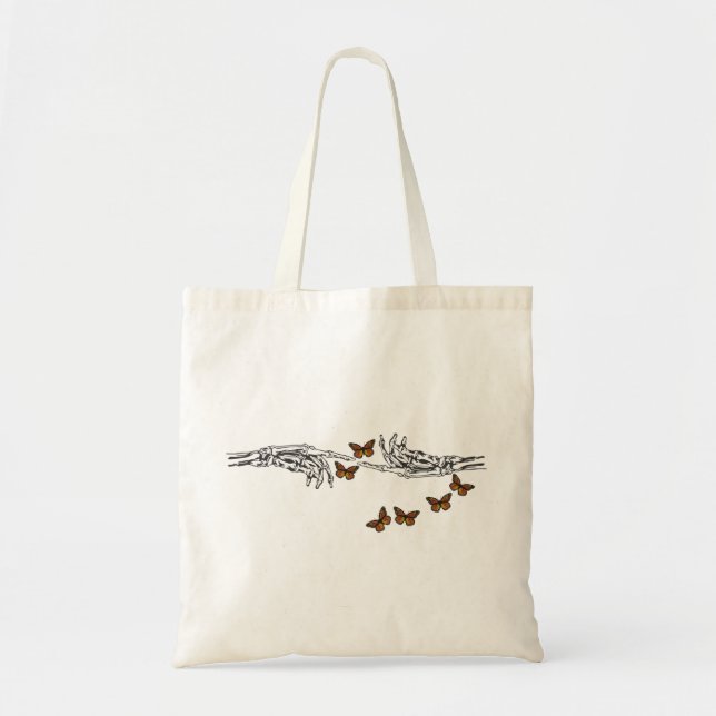 Bolso De Tela Mariposas y esqueletos (Frente)