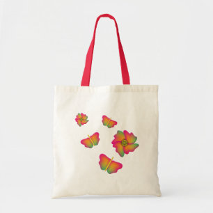 Bolso De Tela Mariposas y flores