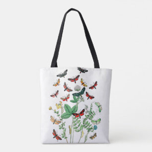 Bolso De Tela Mariposas y orugas fluidas