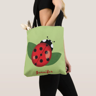 Bolso De Tela Mariquita De Dibujos Animados Adorable Con Nombre