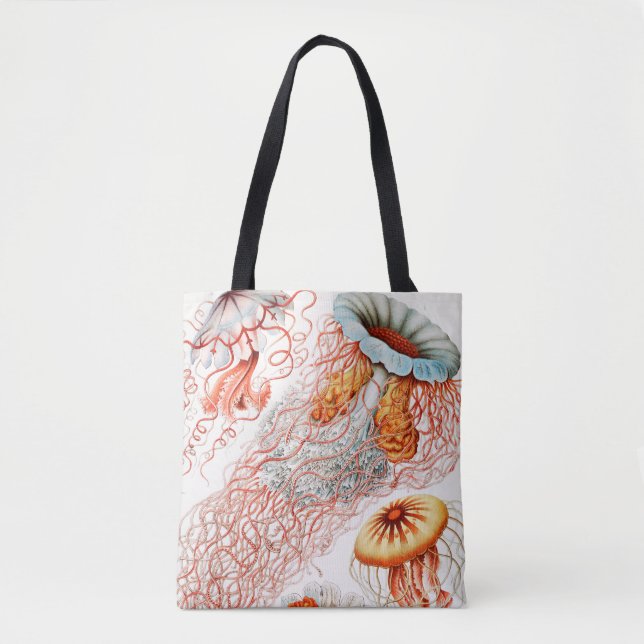 Bolso De Tela Marisco, Discomedusae de Ernst Haeckel (Anverso)