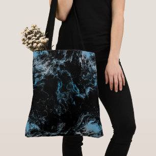 Bolso De Tela Mármol azul y negro Resumen