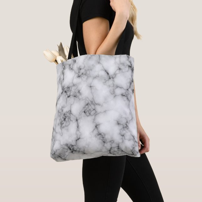 Bolso De Tela Mármol Blanco (Detalle)