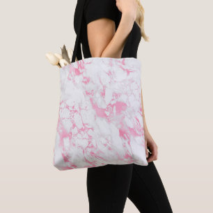 Bolso De Tela Mármol blanco rosa