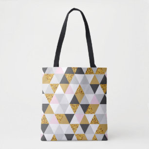 Bolso De Tela Mármol dorado, textura geométrica sin costura