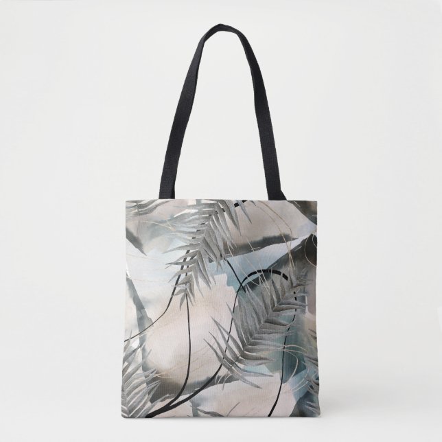 Bolso De Tela Mármol floral geométrico nórdico (Anverso)