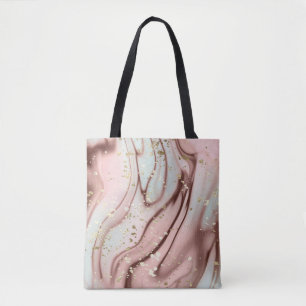Bolso De Tela Mármol líquido: fondo abstracto, purpurina dorado