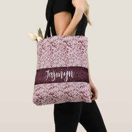 Bolso De Tela Mármol Purpurinoso Rubor rosa de modaPersonalizado