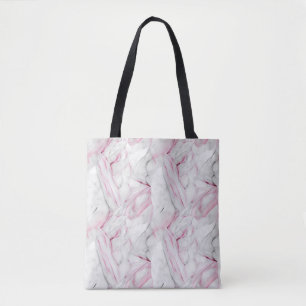 Bolso De Tela Mármol rosa y blanco suave