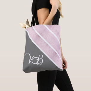 Bolso De Tela Mármol rosa y gris