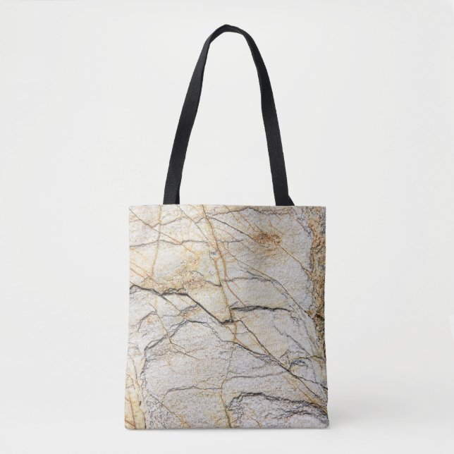 Bolso De Tela Mármol texturizado marrón y negro (Anverso)