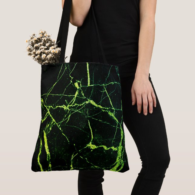Bolso De Tela Mármol Verde Brillante (Detalle)