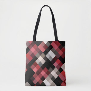 Bolso De Tela Maroon Black White Plough