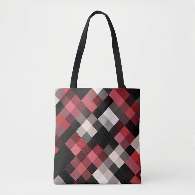 Bolso De Tela Maroon Black White Plough (Anverso)