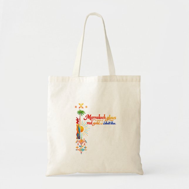 Bolso De Tela Marrakech Brilla – Camiseta de Arte Marroquí Vibra (Frente)
