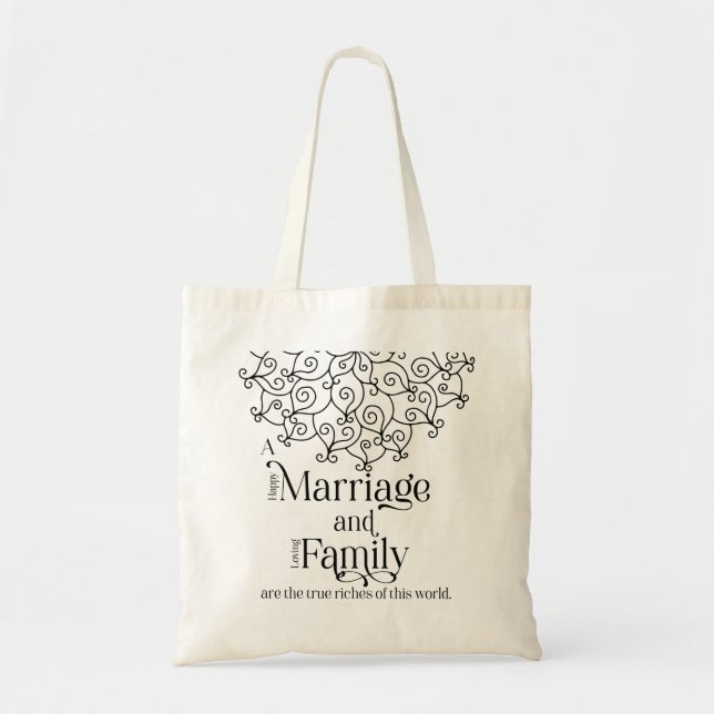 Bolso De Tela Marriage and Family Tote Bag(Natural) (Frente)