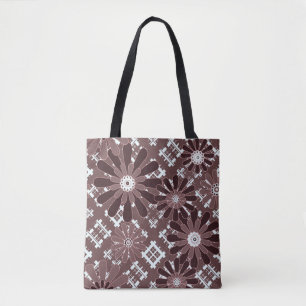 Bolso De Tela Marrón, estampado floral