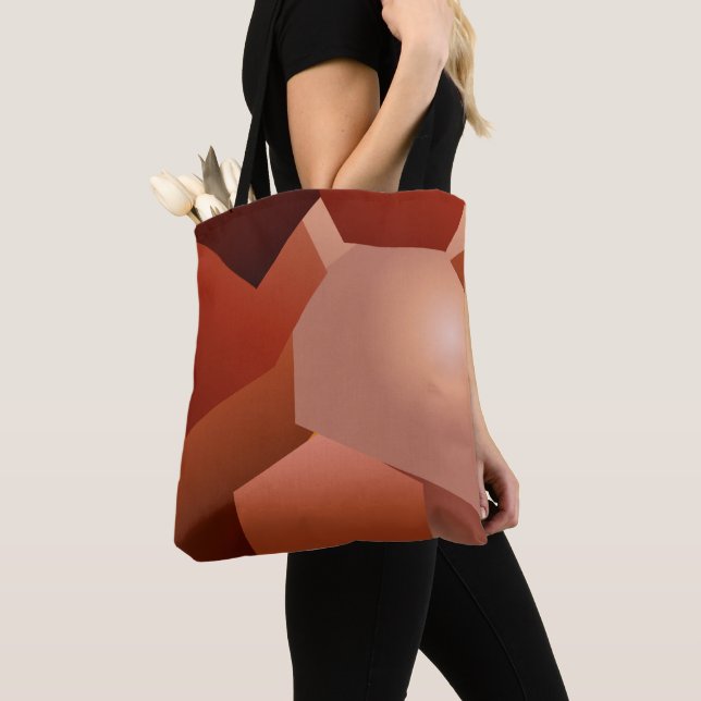Bolso De Tela Marrón Géomtrique (Detalle)