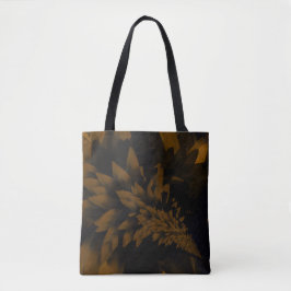 Bolso De Tela Marrón y negro florece