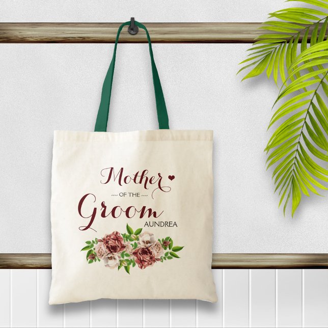 Bolso De Tela Marsala Madre Floral Roja del Groom (Subido por el creador)