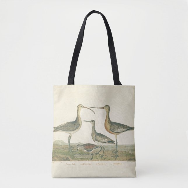 Bolso De Tela Marsh Bird Curlew Snipe Birding (Anverso)
