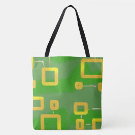 Bolso De Tela Marte verde geométrico
