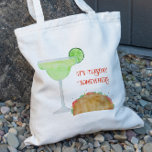 Bolso De Tela Martes en algún lugar Taco y Margarita Tequila<br><div class="desc">Esta bolsa de tetas incluye una pintura acuarela de un vaso de margarita y un taco. Personalizar con tu información y cambia cualquier texto que se ajuste a tu estilo.</div>