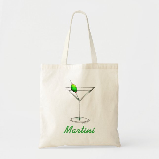 Bolso De Tela Martini con Olive Drink Cocktails Tote NYC (Frente)