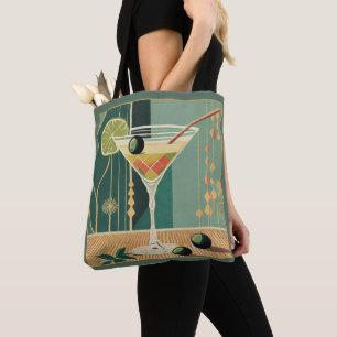 Bolso De Tela Martini de hora del cóctel diseño de mediados de s