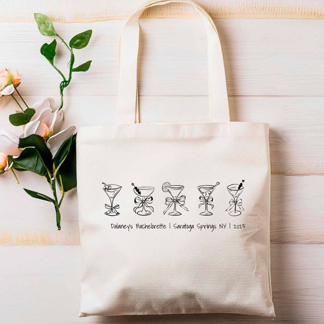 Bolso De Tela Martini Glass Bachelorette Party Bridesmaid Regalo (Subido por el creador)
