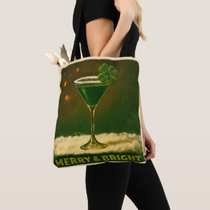 Bolso De Tela Martini Retro de Navidad Irlandesa del 50 con Tréb