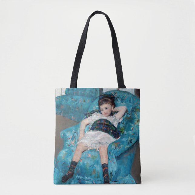 Bolso De Tela Mary Cassatt - Niña pequeña en un sillón azul (Anverso)