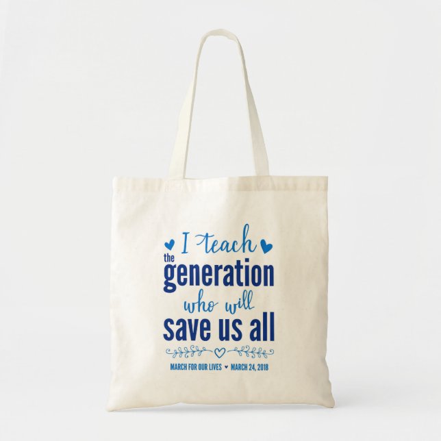 Bolso De Tela Marzo para nuestro tote de las vidas (Frente)