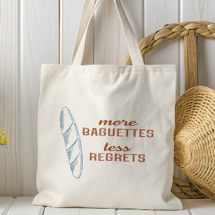 Bolso De Tela Más baguettes menos arrepentimiento, pan francés