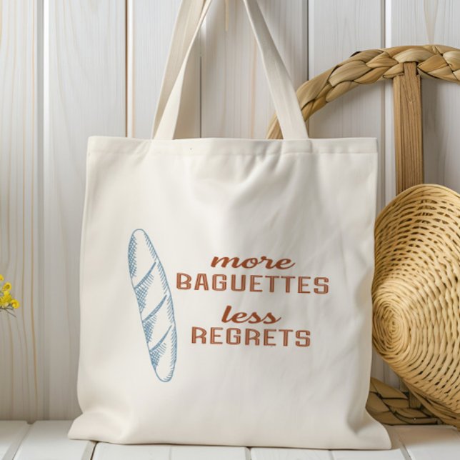 Bolso De Tela Más baguettes menos arrepentimiento, pan francés (Subido por el creador)