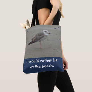 Bolso De Tela Más bien puedes ir a la playa de arena blanca pint