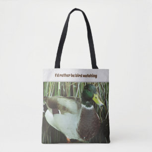 Bolso De Tela Más bien ser pájaro vigilando el pájaro del lago M
