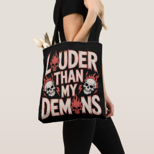 Bolso De Tela Más Fuerte Que Mis Demonios: Calavera Gótica y Lla