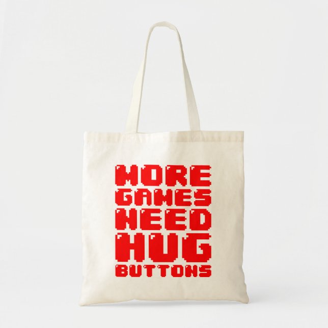 BOLSO DE TELA MÁS JUEGOS NECESITAN BOTONES HUG (Frente)