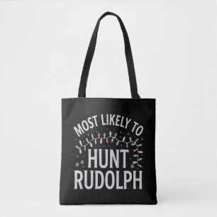 Bolso De Tela Más Probable De Cazar Rudolph Navidad Combinación 
