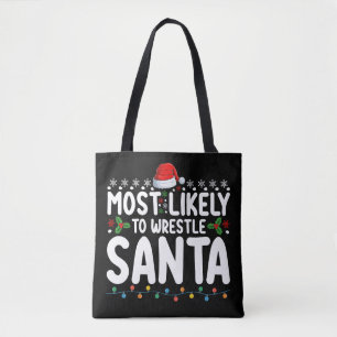 Bolso De Tela Más Probable De Luchar Contra Santa Navidad Lucha