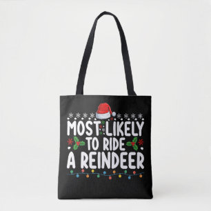 Bolso De Tela Más Probable De Montar Un Santa De Reno Navidad Ho