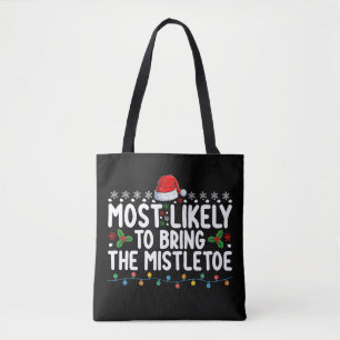 Bolso De Tela Más Probable De Traer El Muérdago Navidad Familia