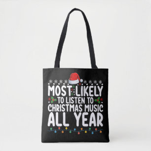 Bolso De Tela Más Probable Que Escuche Música De Navidad Todo El