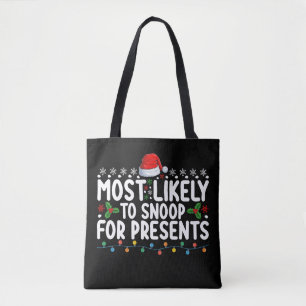 Bolso De Tela Más Probable Que Fisgonee Por Regalos De Navidad