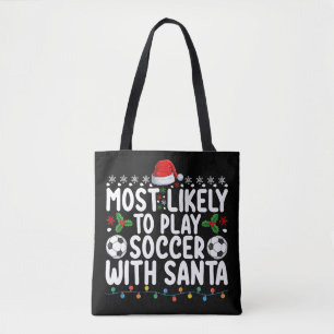 Bolso De Tela Más Probable Que Juegue Fútbol Con La Navidad De S