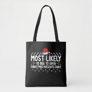 Bolso De Tela Más Probable Que Ruegue Por Abrir Regalos De Navid