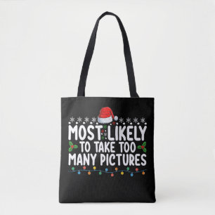 Bolso De Tela Más Probable Que Tome Demasiadas Fotos Navidad