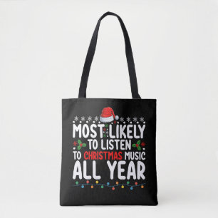 Bolso De Tela Más Propenso a Escuchar Música de Navidad Todo el