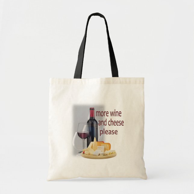 Bolso De Tela Más vino y queso (Frente)